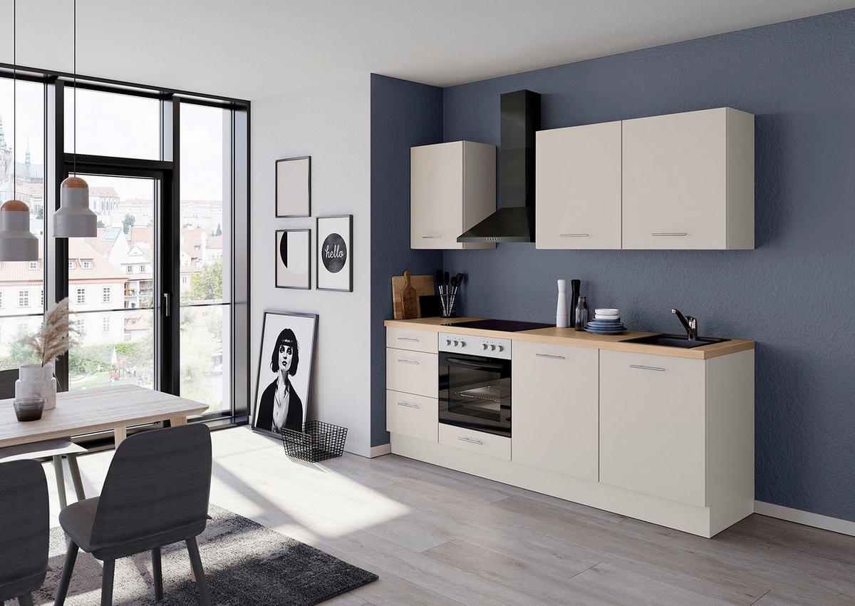 Küchenblock Ip3150 - Eichefarben/Magnolie, Design, Holzwerkstoff (230cm) - Impuls