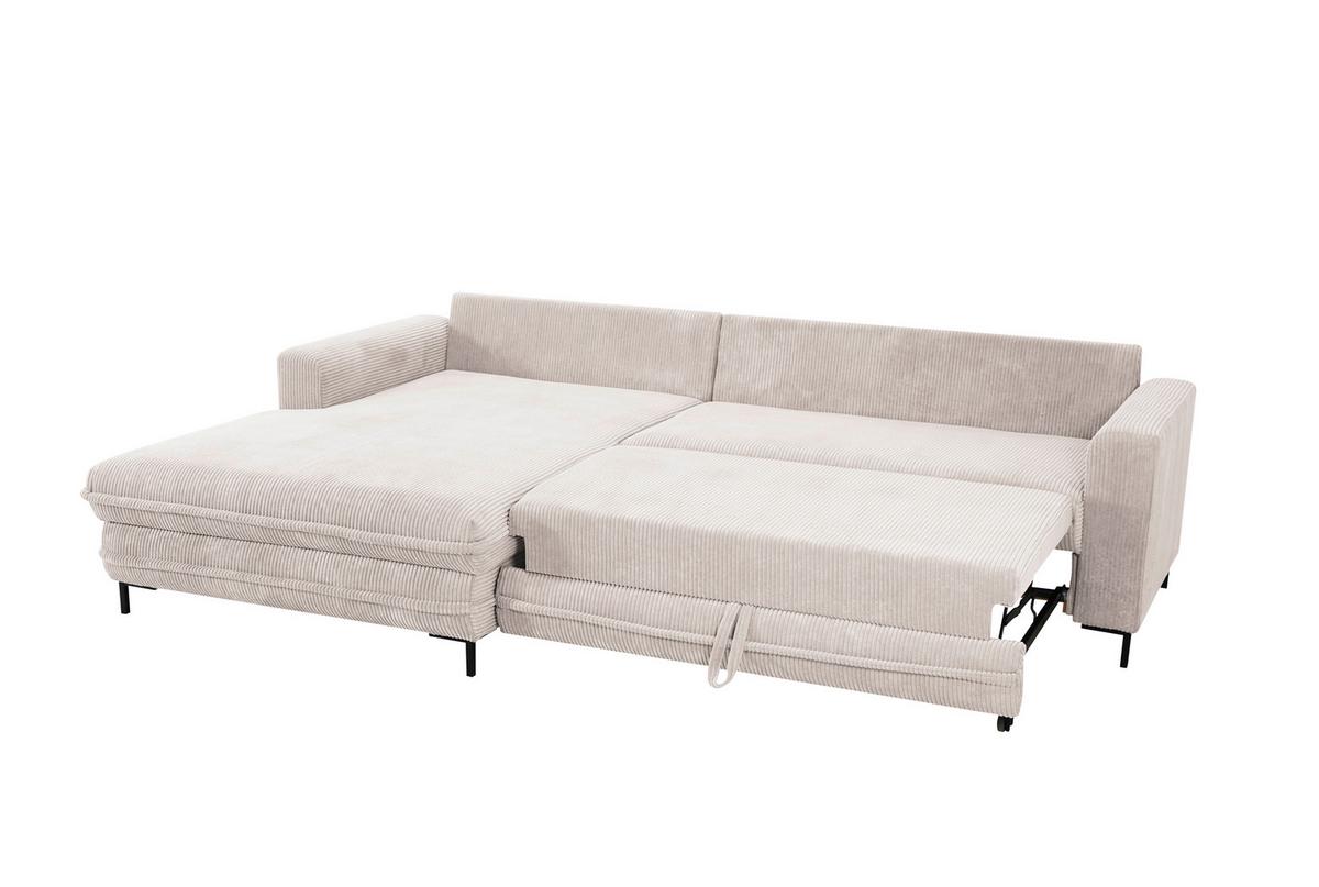 Ecksofa Armilla Creme S: 174x272 cm - Creme/Schwarz, Design, Textil (174/272cm) - MID.YOU