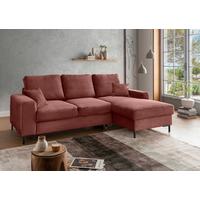 Eckschlafsofa Zona, Koralle S: 237x143 Cm - Koralle/Schwarz, KONVENTIONELL, Textil (237/143cm) - Livetastic