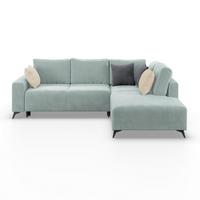 Ecksofa Mit Schlaffunktion Lincoln Mint Cord 270x212 Cm - Creme/Schwarz, MODERN, Textil (270/212cm)