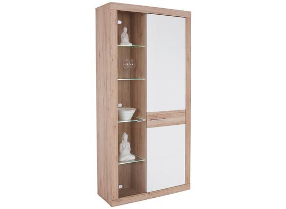 Vitrine Malta B:96cm inkl. LED-Beleuchtung, Eichendekor - Eichefarben/Schwarz, MODERN, Glas/Holzwerkstoff (96/197/35cm) Vitrine Malta B:96cm inkl. LED-Beleuchtung, Eichendekor - Eichefarben/Schwarz, MODERN, Glas/Holzwerkstoff (96/197/35cm)