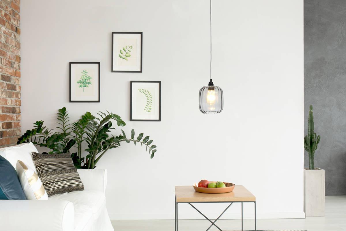 Hängeleuchte Gloria H: 27,5 Cm 1-Flammig - Grau, Trend, Glas (18/27,5/18cm) - Kayoom