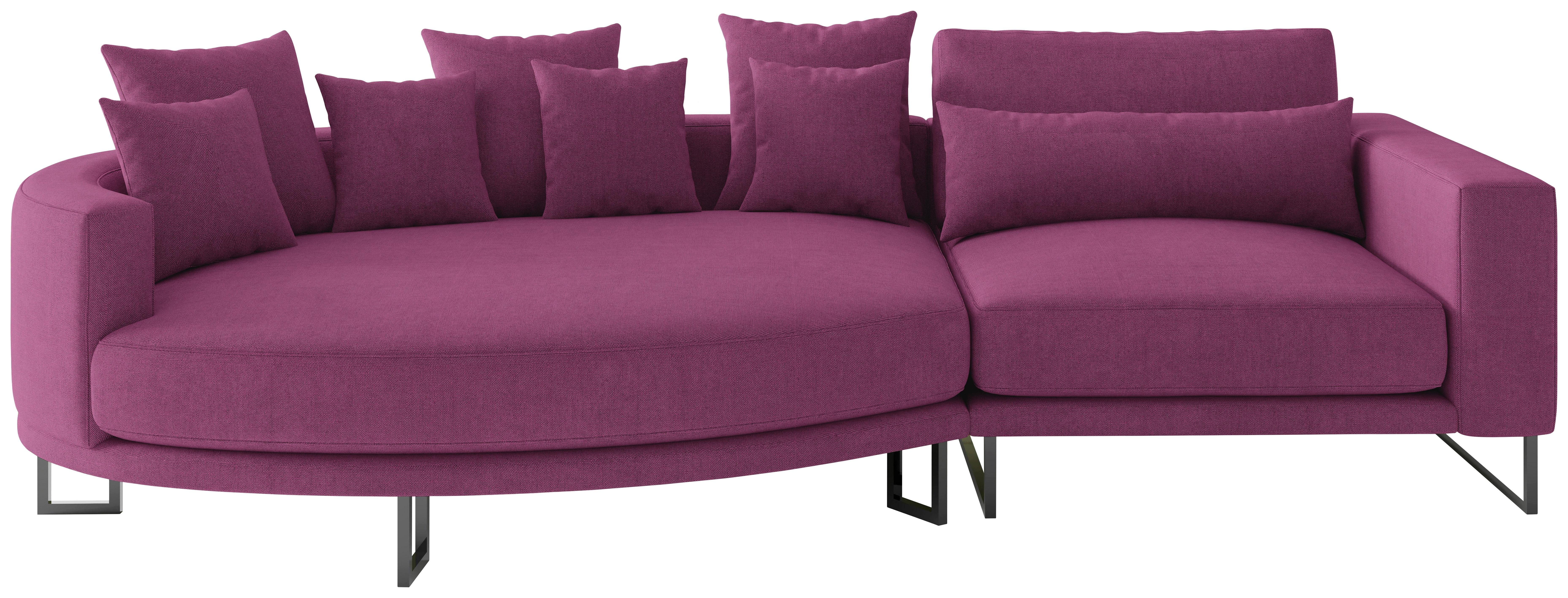Bigsofa Natalia Magenta S: 150x283 Cm - Magenta/Schwarz, Design, Textil (150/283cm) - Livetastic