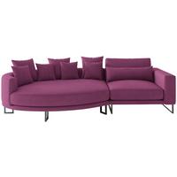 Bigsofa Natalia Magenta S: 150x283 Cm - Magenta/Schwarz, Design, Textil (150/283cm) - Livetastic