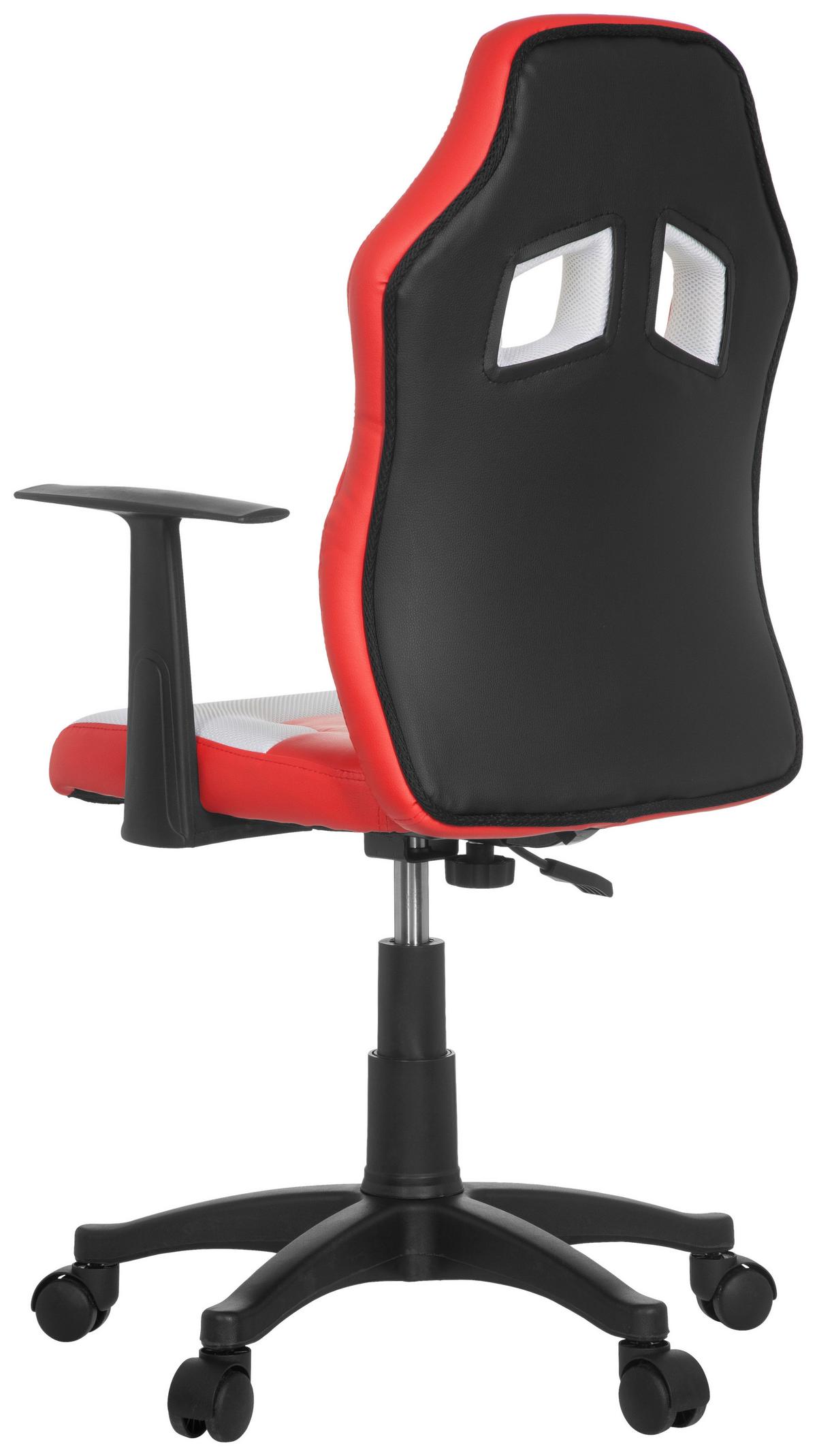 Jugenddrehstuhl Teen Game Rot/weiß Bis 70 Kg - Rot/Schwarz, MODERN, Kunststoff/Textil (54/105/48cm) - MID.YOU