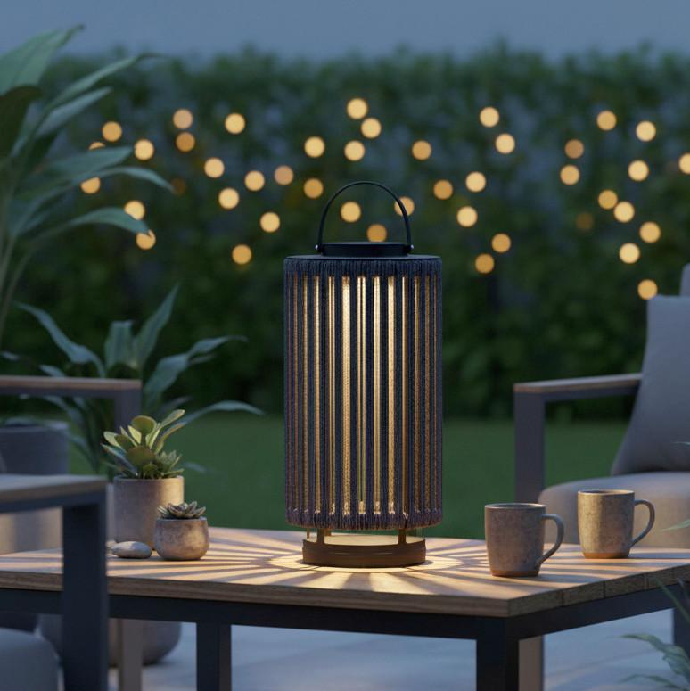 SOLÁRNÍ SVÍTIDLO MADONNA - černá/tmavě modrá, Moderní, kov/textil (22/54/22cm) - Bessagi Garden