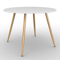 Jedálenský stôl JOHN 90 - biela/farba duba, Modern, kov/kompozitné drevo (90/75cm) - Bessagi Home