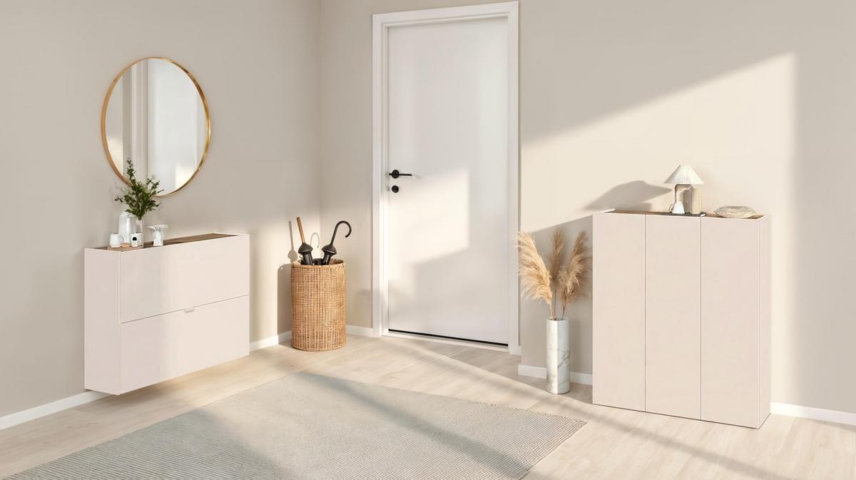 Schuhkipper Rainbow Eichefarben/kaschmir B:104 Cm - Kaschmir/Eichefarben, Design, Holzwerkstoff (104/77/29cm) - MID.YOU