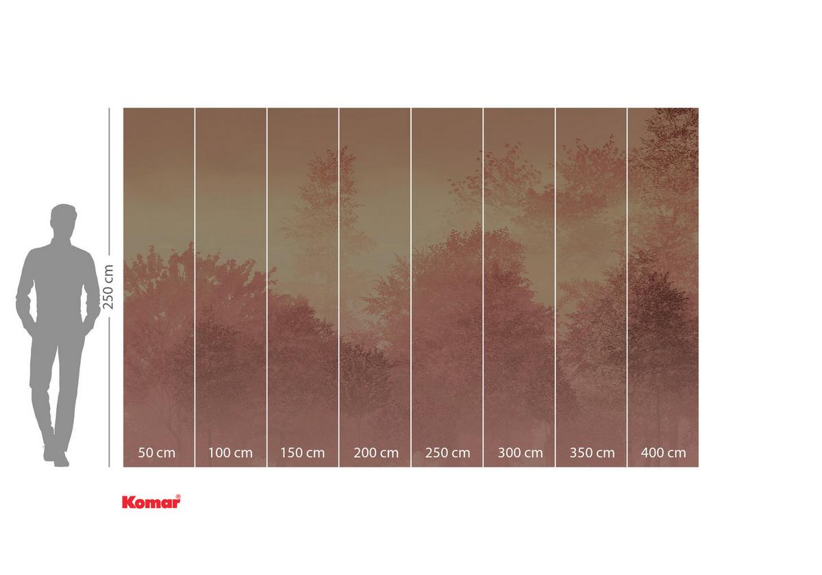 Vliestapete Heartwood  - Gelb/Rosa, Basics (400/250cm) - Komar