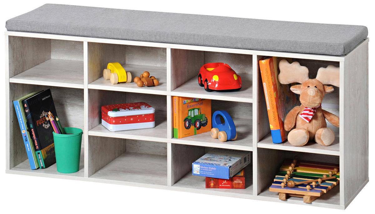 Schuhschrank Weiß 10 Fächer B: 103,5 cm - Grauweiß, MODERN, Holzwerkstoff (103,5/48/29,5cm) - Kesper