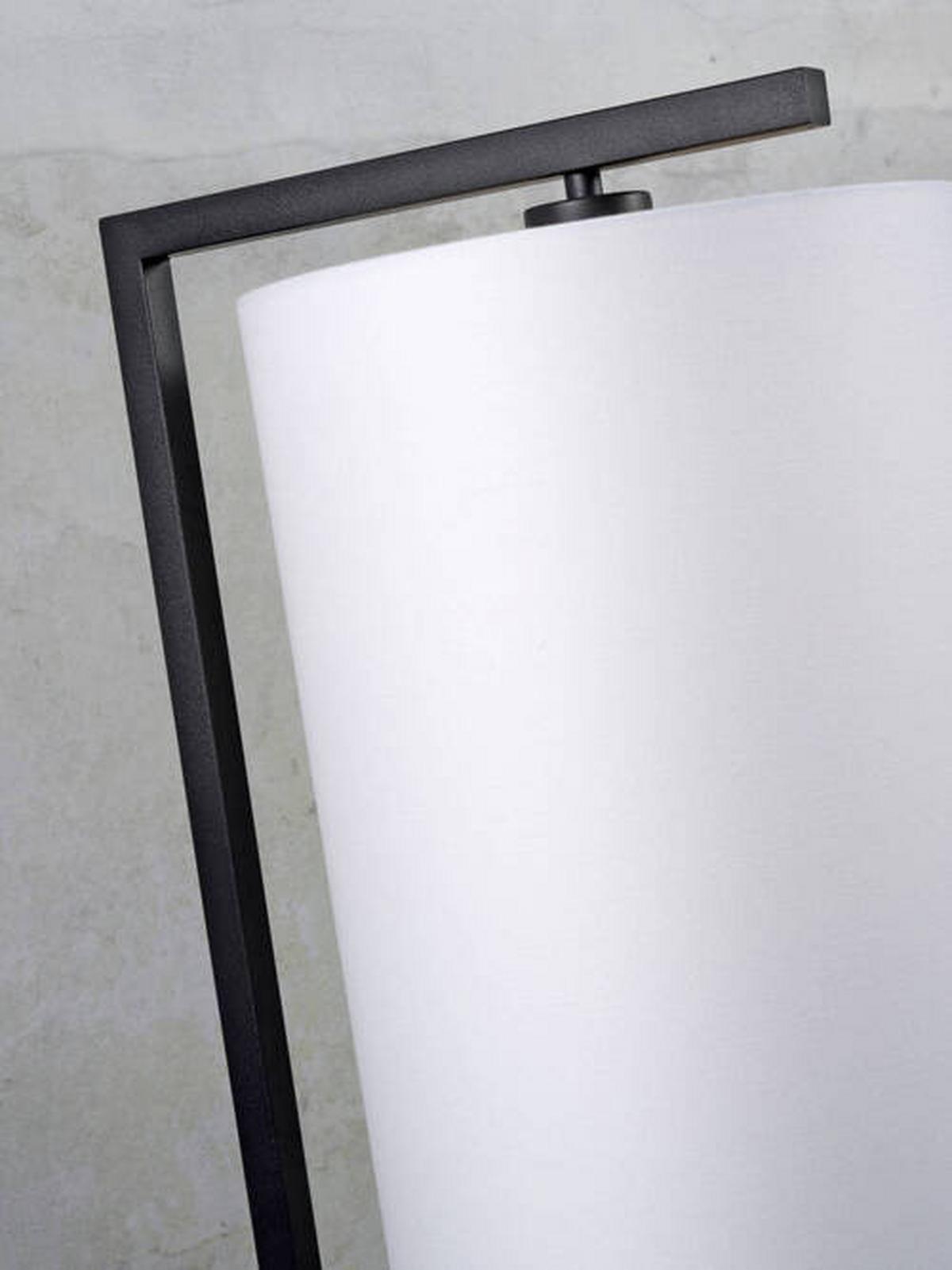 Stehlampe Boston Schwarz/ Weiß 1-Flammig - Schwarz/Weiß, Basics, Textil/Metall (35/160/35cm) - It's about Romi