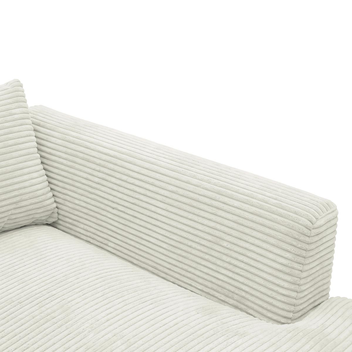 Rohová sedačka PEDRO, pravá, krémový manšestr - černá/krémová, Moderní, textil/plast (300/190cm) - Mömax