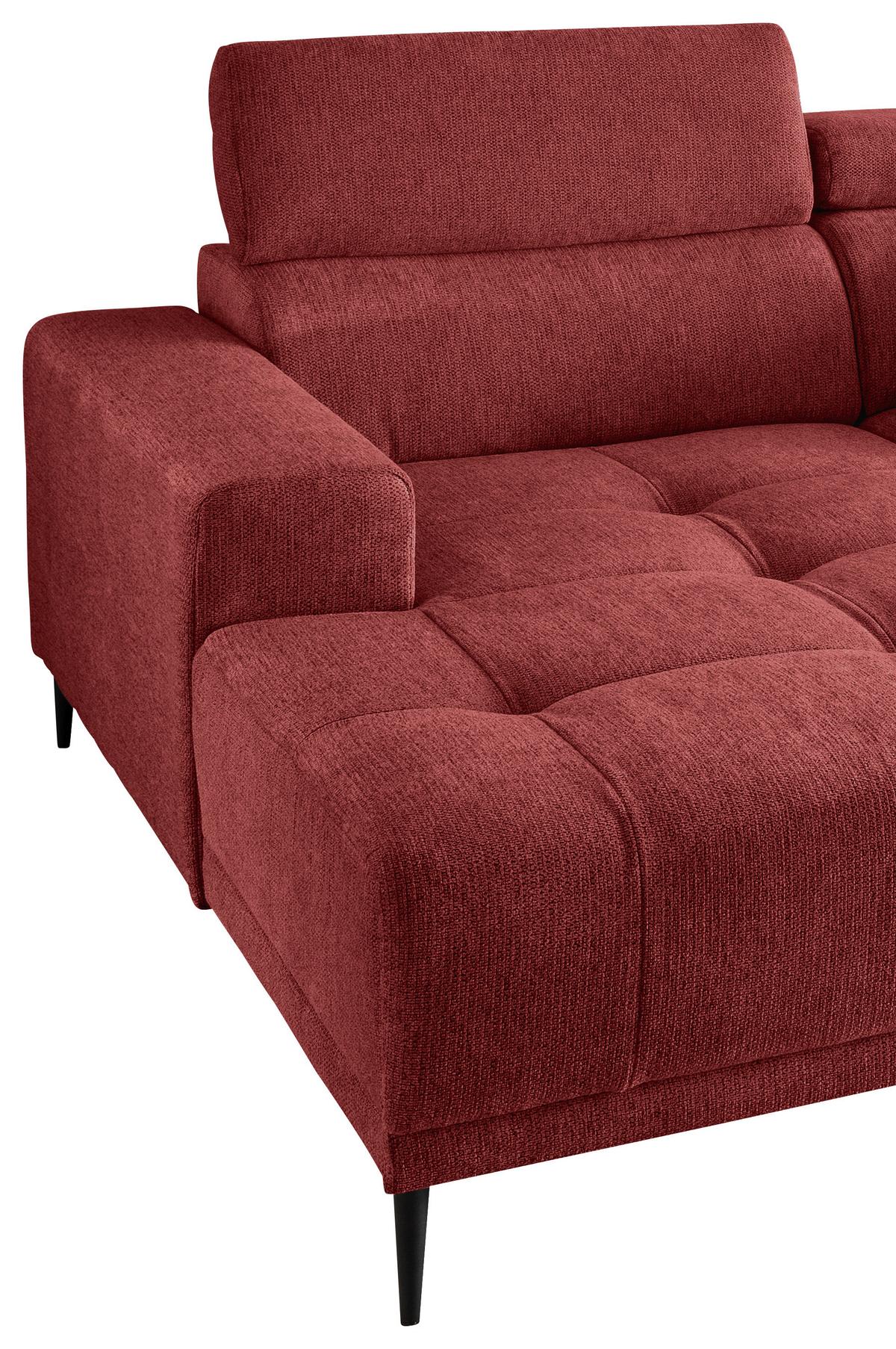 Ecksofa Intera, Rot S: 200x188 Cm - Rot/Schwarz, KONVENTIONELL, Textil (200/188cm) - Livetastic