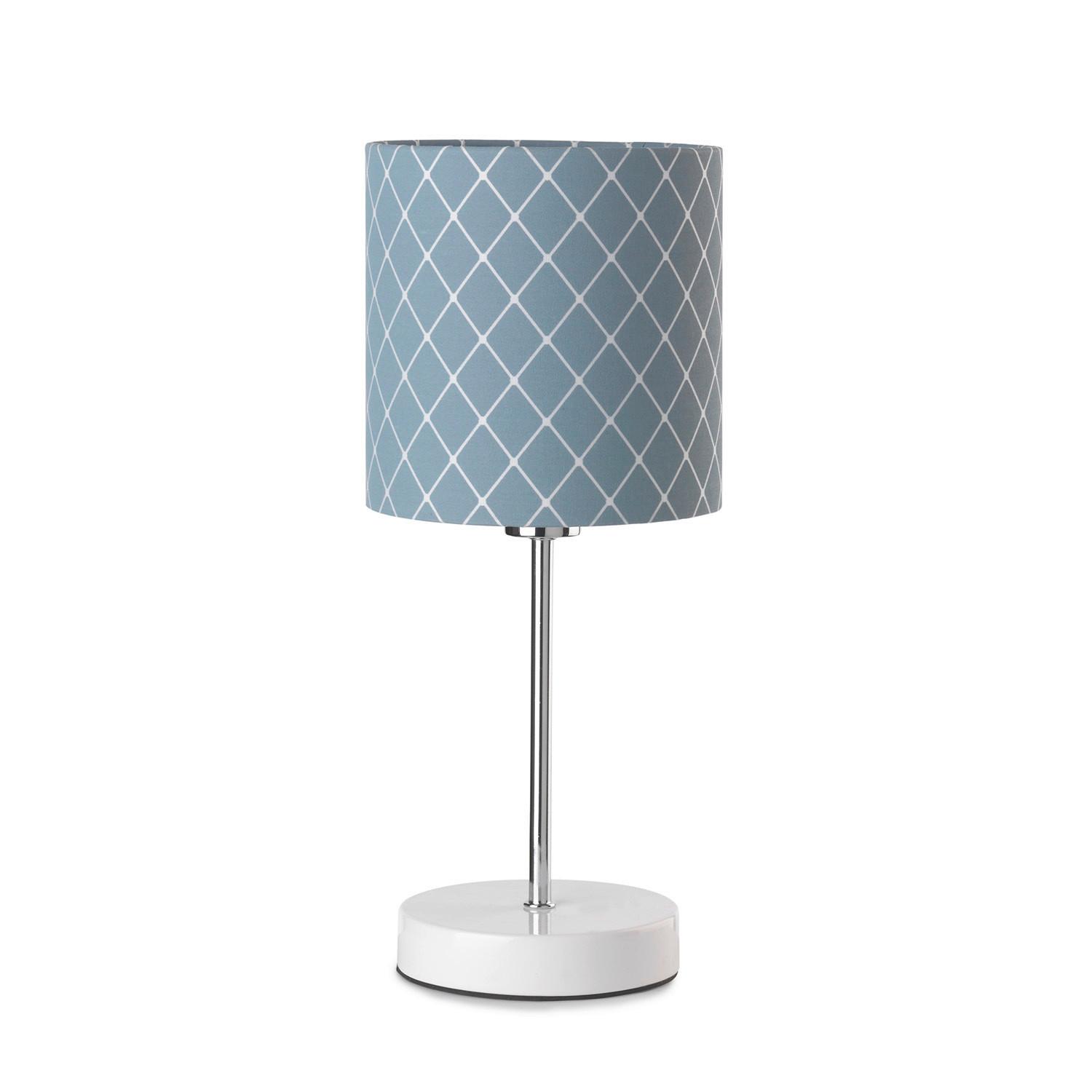 Tischleuchte 5006/L - Blau/Weiß, KONVENTIONELL, Textil/Metall (15/35cm)