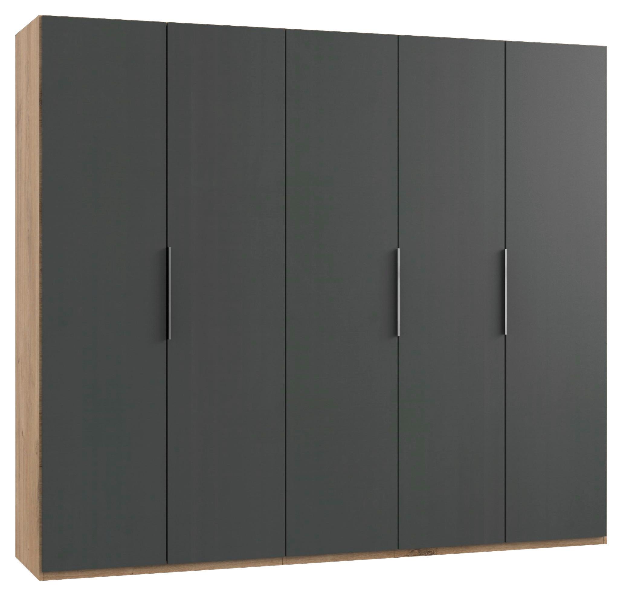 Drehtürenschrank B: 250 Cm Level, Graphitf./eiche Dekor - Eichefarben/Graphitfarben, MODERN, Holzwerkstoff (250/216/58cm) - MID.YOU