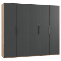 Drehtürenschrank B: 250 Cm Level, Graphitf./eiche Dekor - Eichefarben/Graphitfarben, MODERN, Holzwerkstoff (250/216/58cm) - MID.YOU