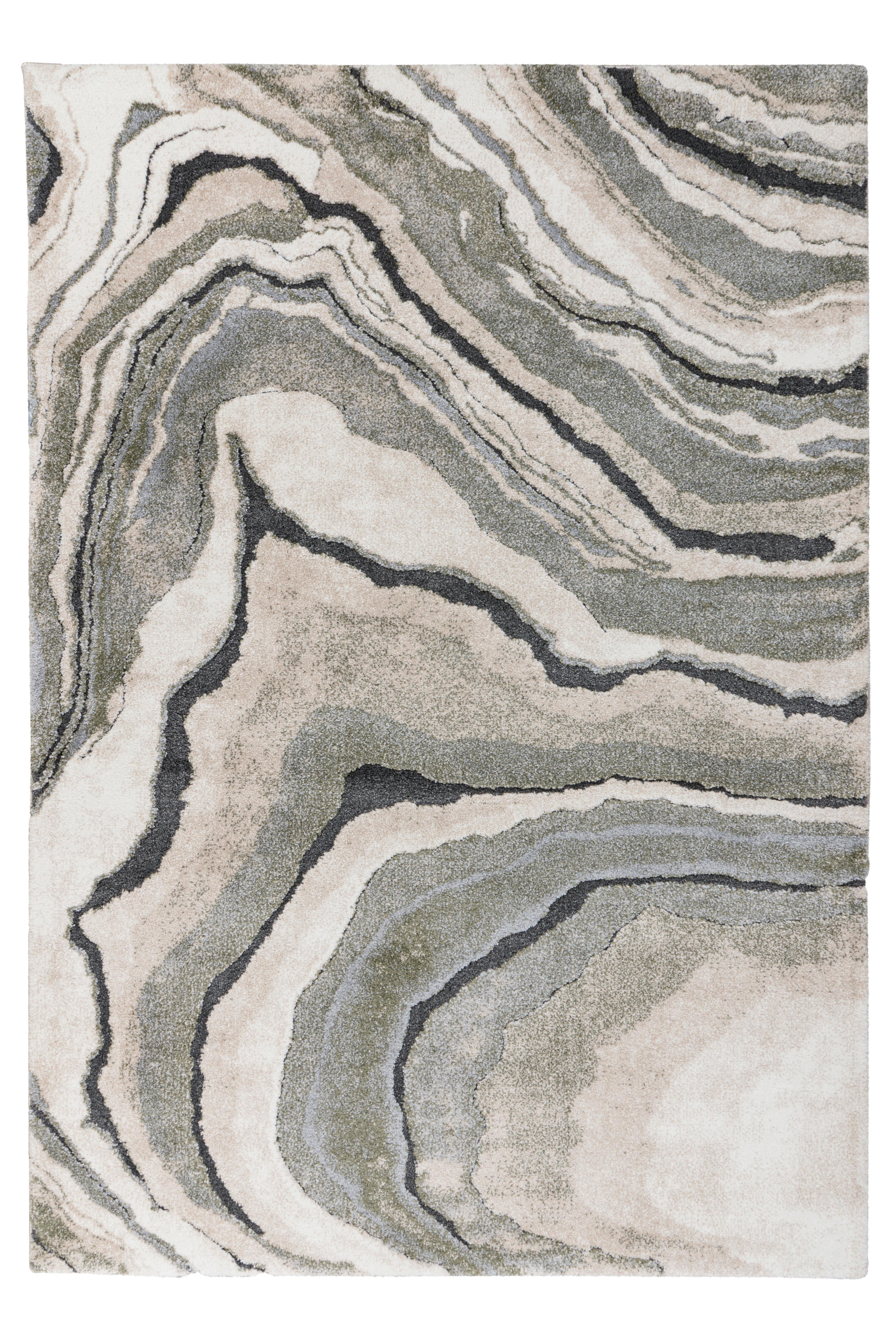 Webteppich My Bologna 461 Green 140 X 200 - Hellgrau/Grün, KONVENTIONELL, Kunststoff/Textil (140/200cm) - Obsession