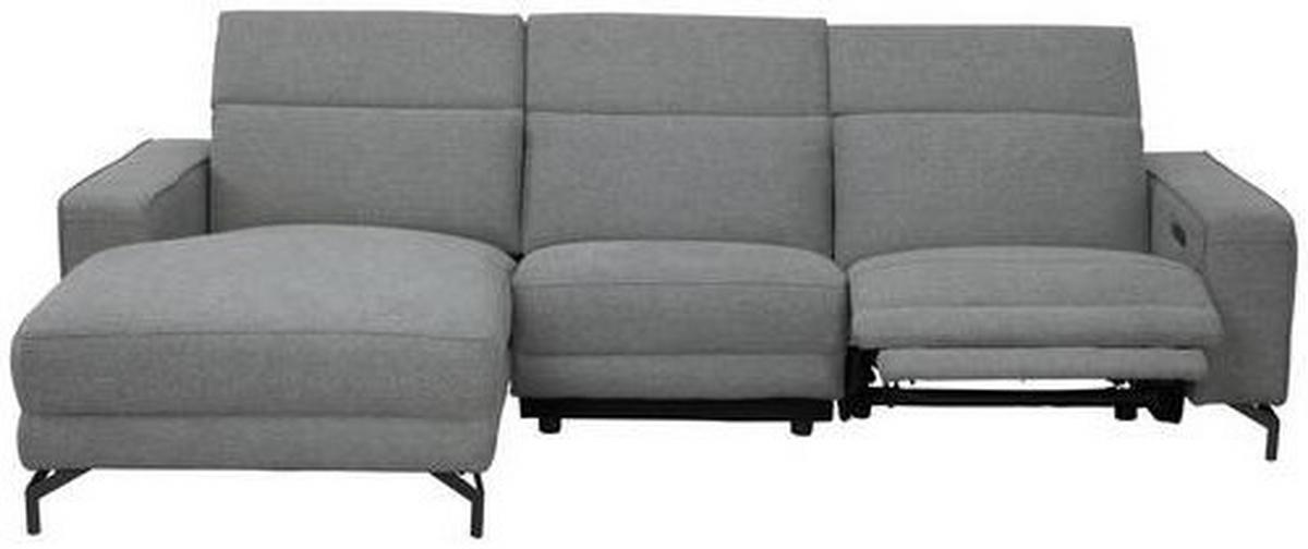 Ecksofa Michelle Grau S: 108x278 cm - Schwarz/Grau, Design, Textil (176/278cm) - Livetastic