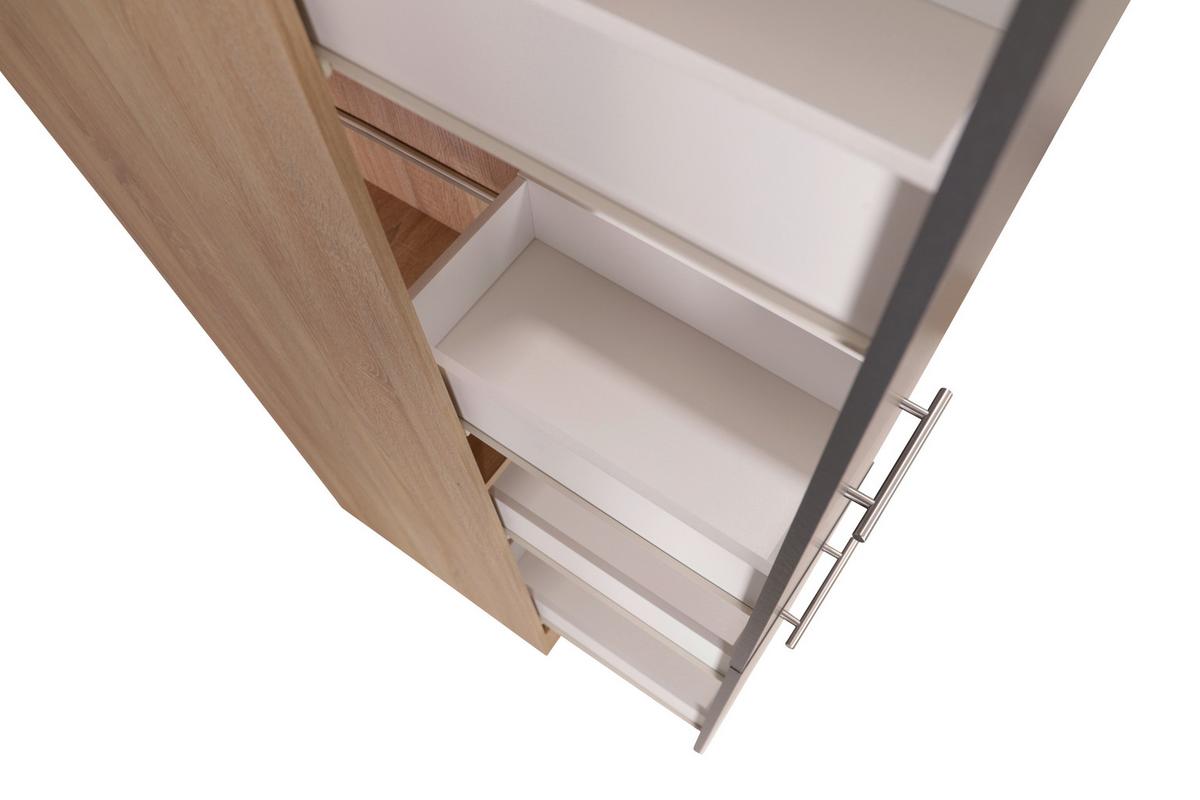 Apothekerschrank Merle Grau, Eiche Dekor B:30cm - Eichefarben/Grau, Basics, Holzwerkstoff (30/200/60cm) - Respekta