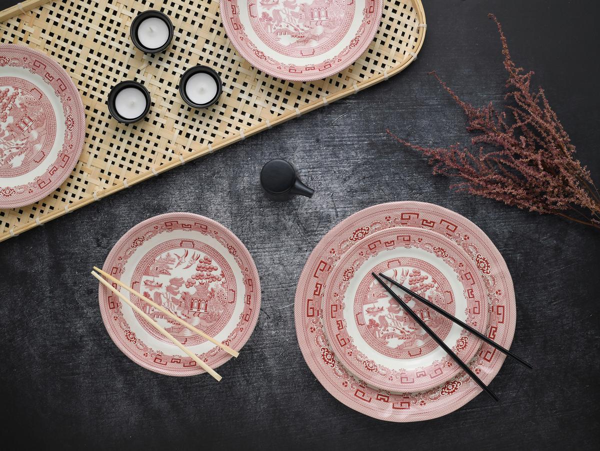 Tafelservice China Town Rot, Weiß L: 31 cm - Rot/Weiß, Basics, Keramik (31/30/32cm) - Creatable