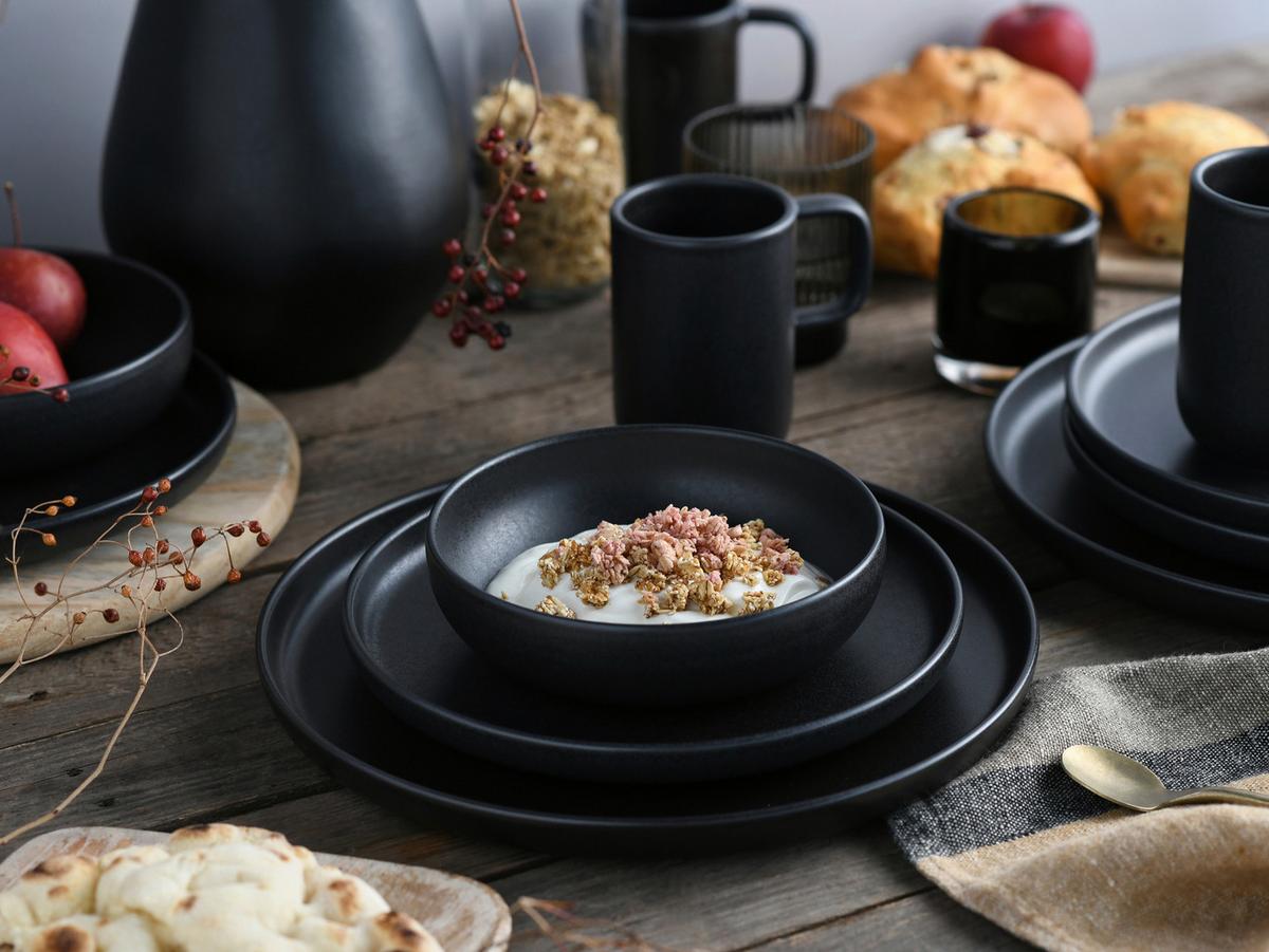 KOMBISERVICE schwarz, 16--Teilig. - Schwarz, Trend, Keramik - Creatable
