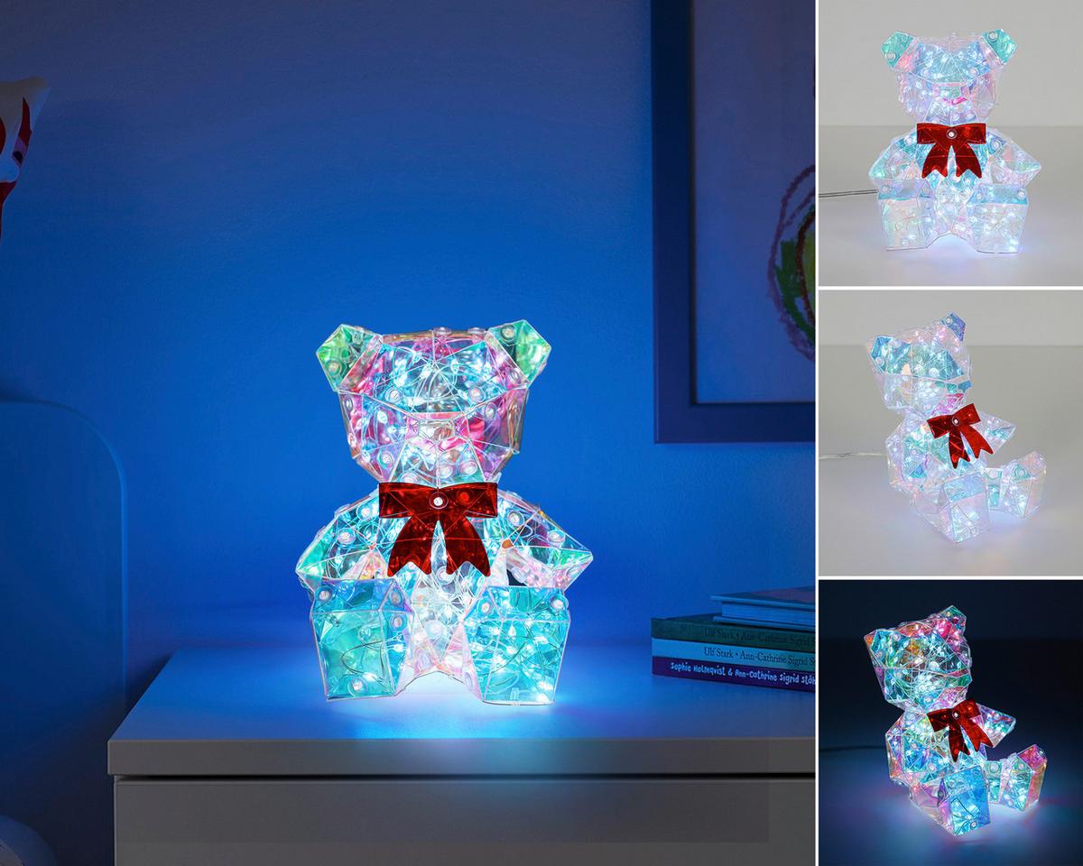 DEKORAČNÉ LED SVIETIDLO GIGA - priehľadné/perleťová, Modern, plast (11/11,5/13,5cm) - Mömax