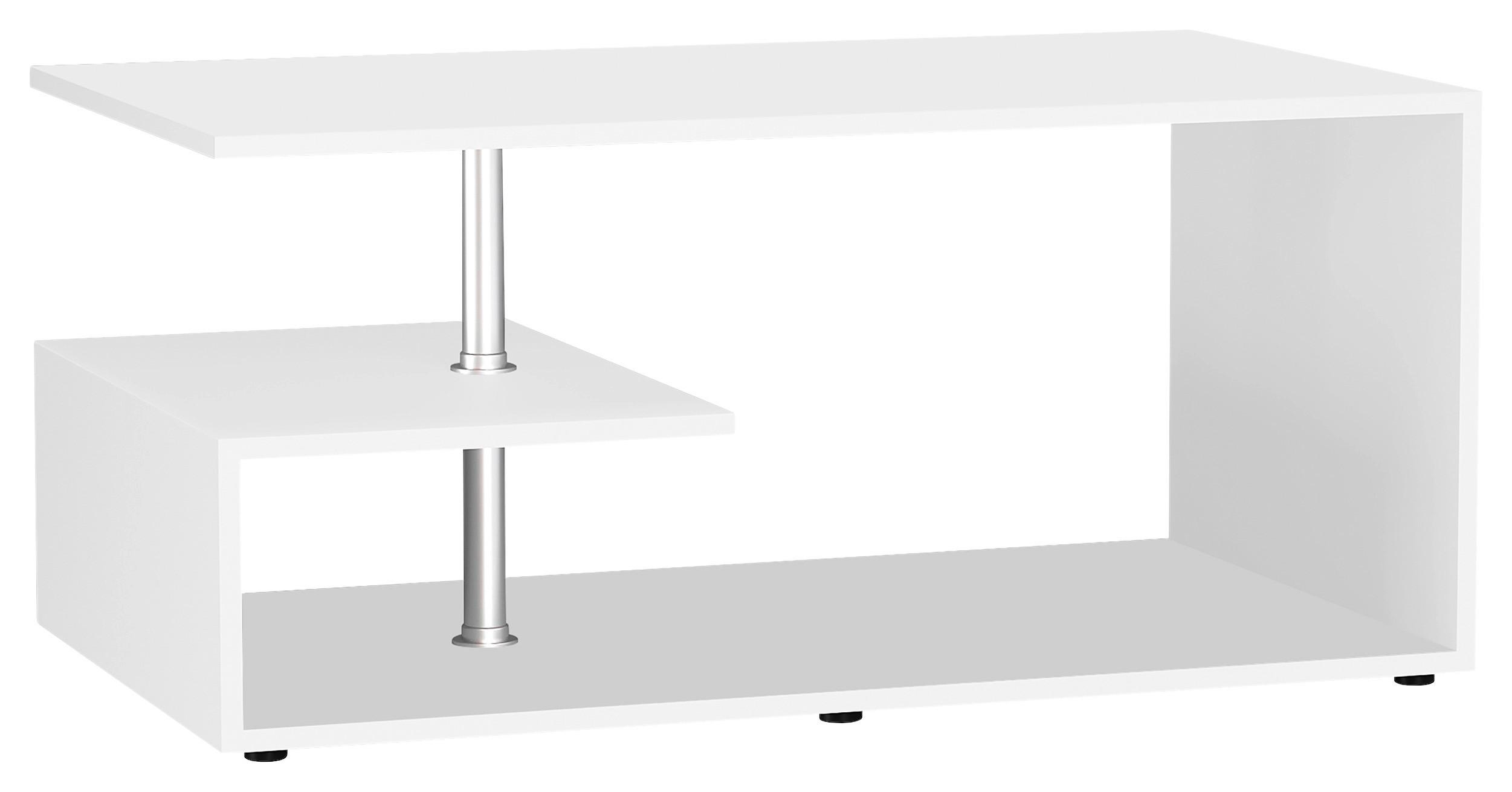 COUCHTISCH Maliso Weiß L: 91 cm - Schwarz/Weiß, Design, Holzwerkstoff/Kunststoff (91/53/42cm) - MID.YOU