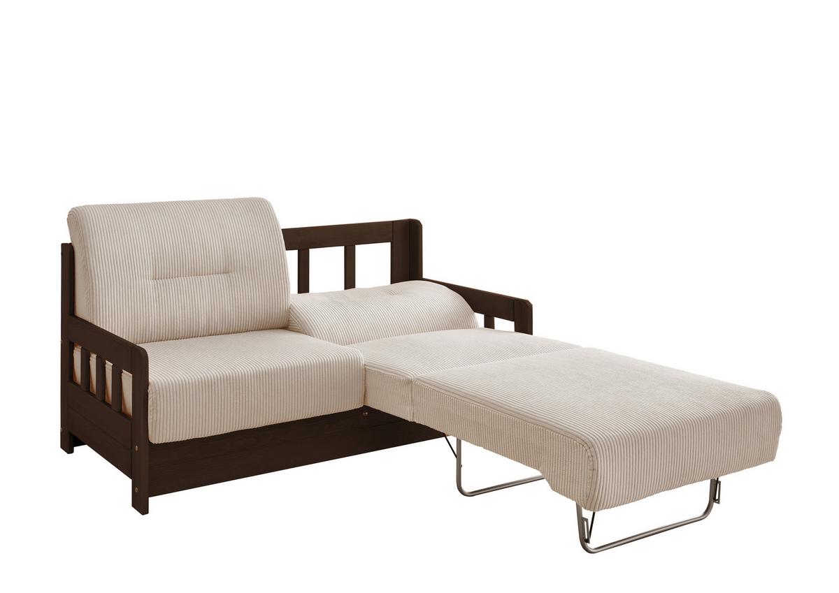 Schlafsofa Camino Nussbaumfarben/beige B: 154 Cm - Beige/Nussbaumfarben, MODERN, Holz/Textil (154/88/90cm) - Livetastic