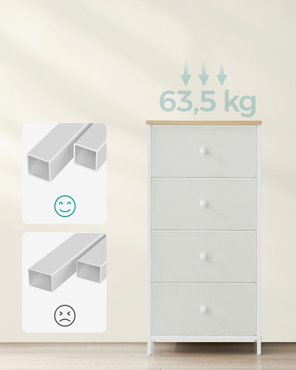 Kommode Weiß, Eiche Dekor B: 45cm - Eichefarben/Weiß, Basics, Holzwerkstoff/Textil (45/91,7/30cm)