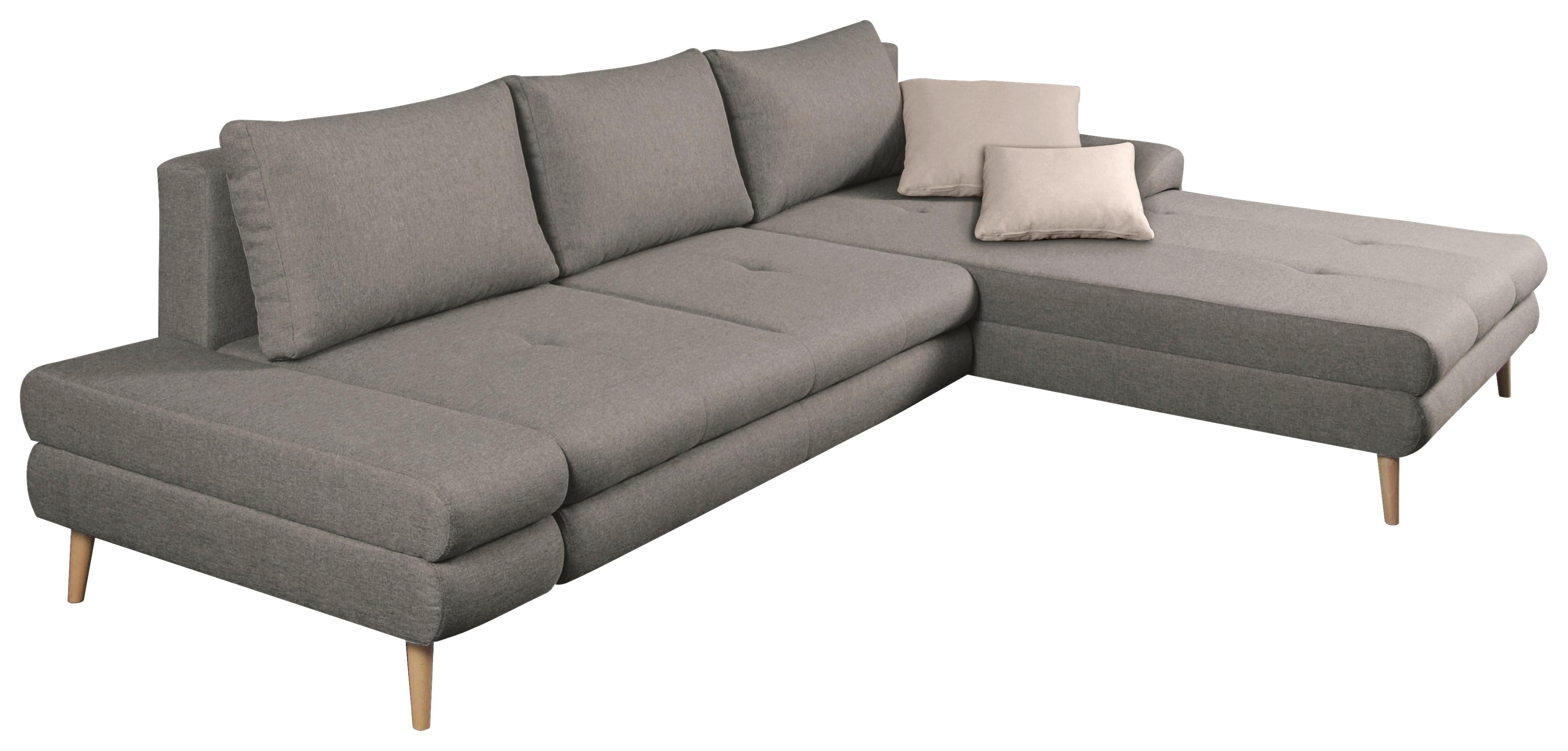 Ecksofa Mit Schlaffunktion Floby Stauraum Greige - Greige/Beige, Trend, Textil (313/215cm) - MID.YOU