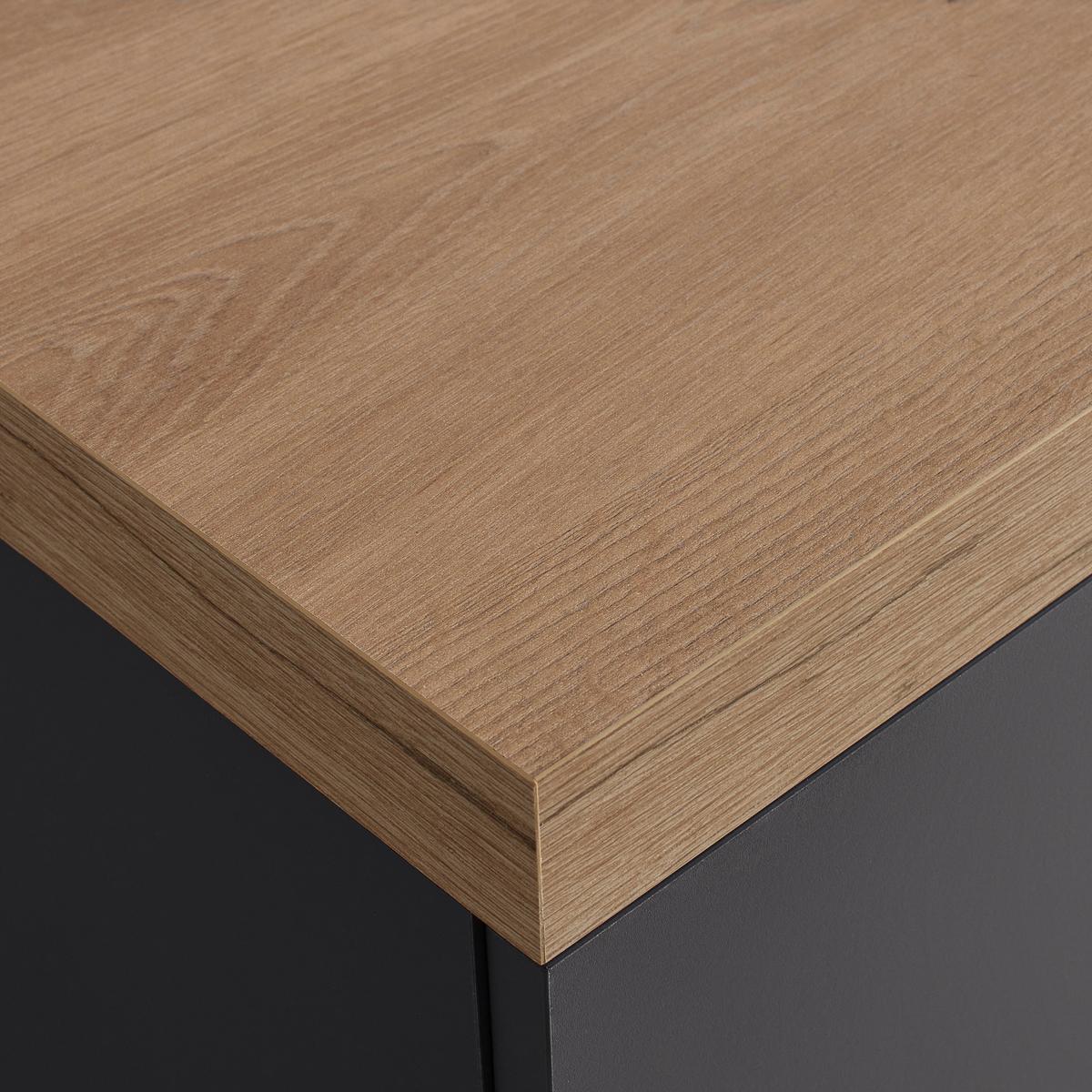 ŠIROKÁ KOMODA PEPE -EXKLUSIV- - černá/barvy grafitu, Moderní, kompozitní dřevo/plast (135/90/40cm) - Mömax