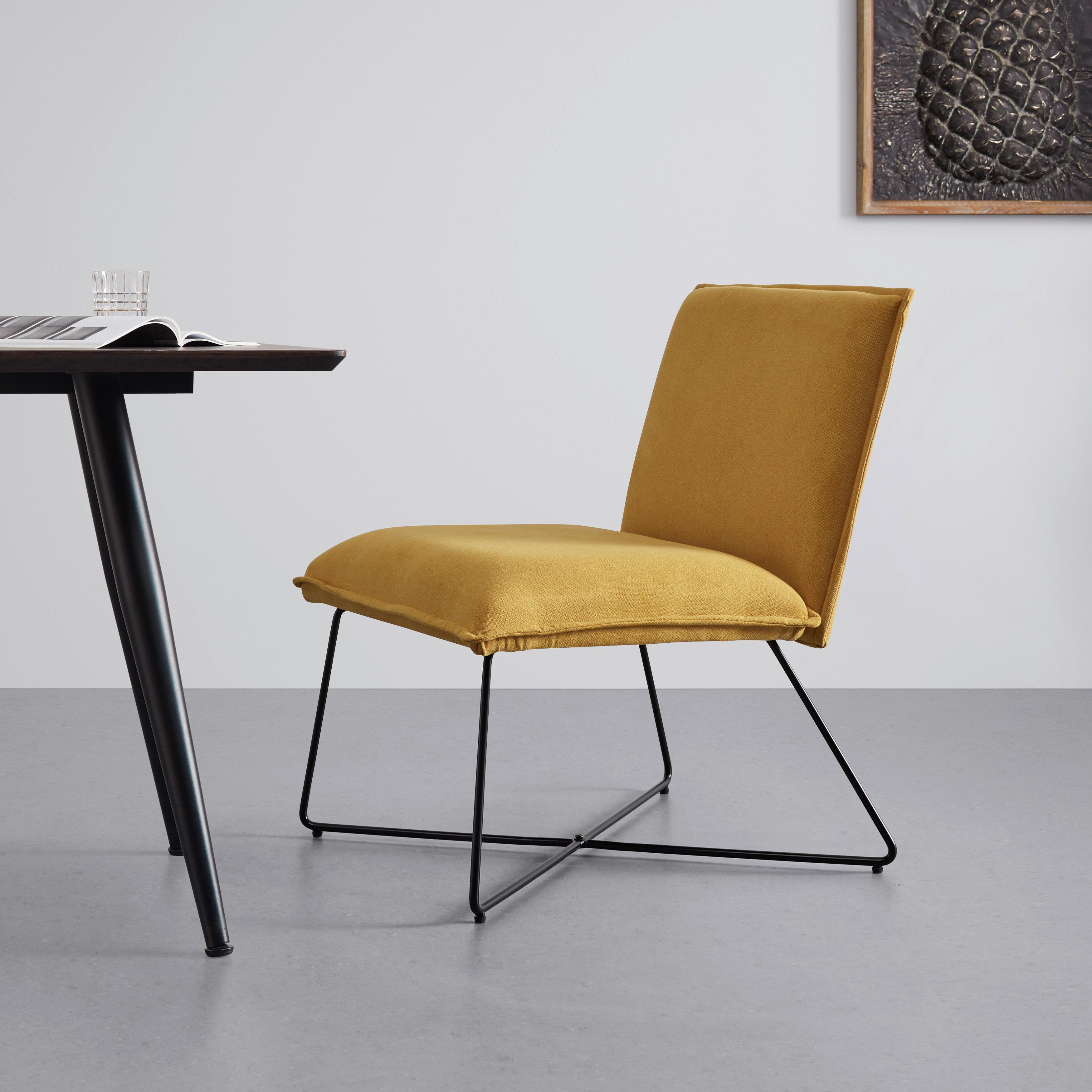 Křeslo FILIP žlutá - žlutá, Moderní, kov/dřevo (63cm) - Bessagi Home