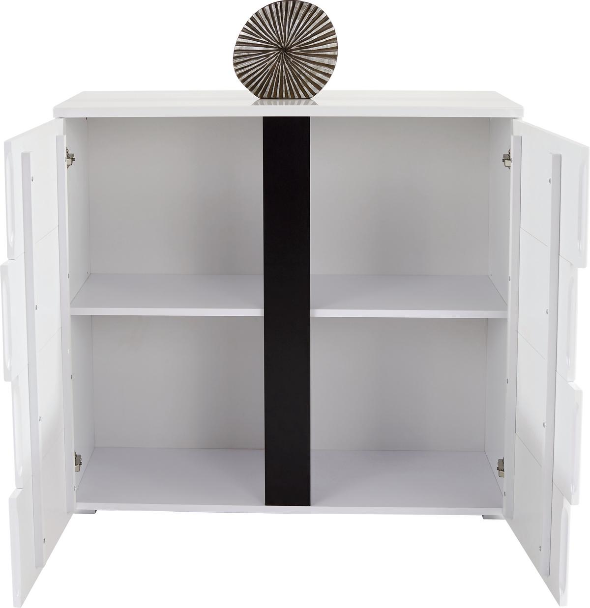 KOMODA SPLIT - čierna/biela, Modern, kompozitné drevo (100/90/42cm)