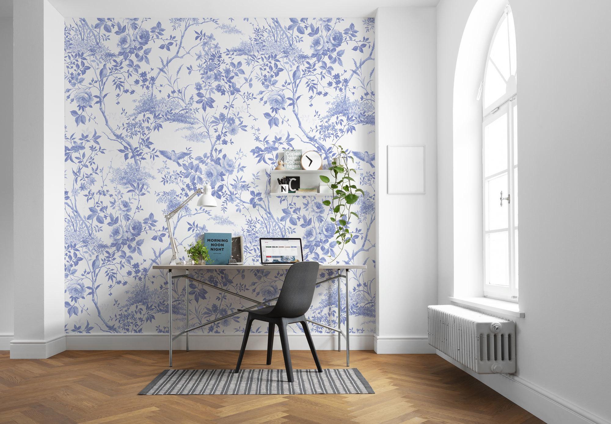 Fototapete R3-034 Charming Bloom - Blau/Weiß, Trend (300/280cm)