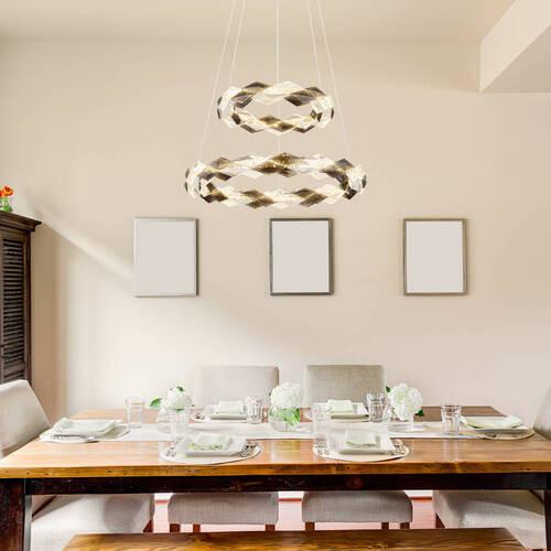 LED-Hängeleuchte 67318h2 - Klar, Design, Kunststoff/Metall (55/130cm) - Globo