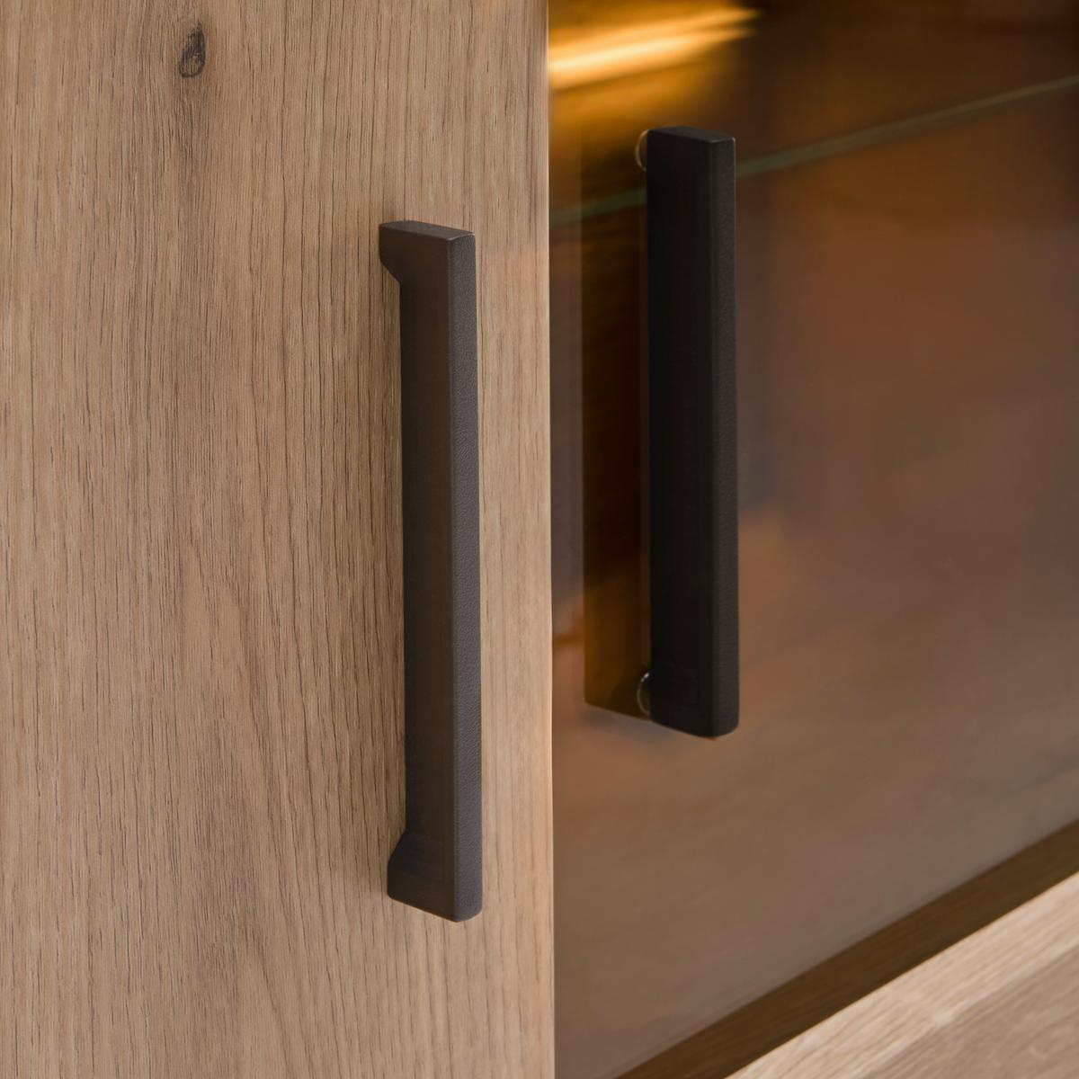 VYSOKÁ KOMODA ALAMEDA -EXKLUSIV- - barvy dubu/antracitová, Moderní, kov/kompozitní dřevo (90/128/38cm) - Mömax