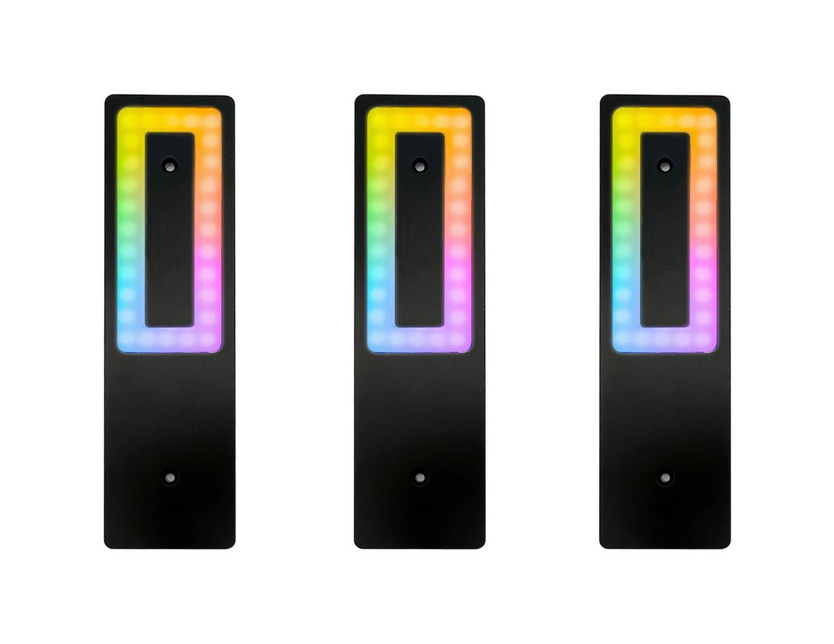 Unterbauleuchten-Set Cabinetleuchte Rgb - Schwarz, MODERN, Metall