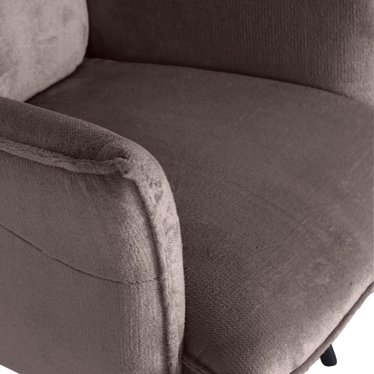 Ohrensessel Lorris - Schlammfarben/Schwarz, KONVENTIONELL, Textil (83/110/92cm) - MID.YOU