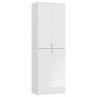 Mehrzweckschrank Projekt X Weiß Dekor BxH 61x193 cm - Weiß Hochglanz/Schwarz, MODERN, Holzwerkstoff (65/193/37cm) - MID.YOU