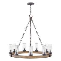 Csillár Hk-Sawyer9-Sq - fekete/vad tölgy, Konventionell, üveg/fém (76,2/81,5cm) - Elstead Lighting