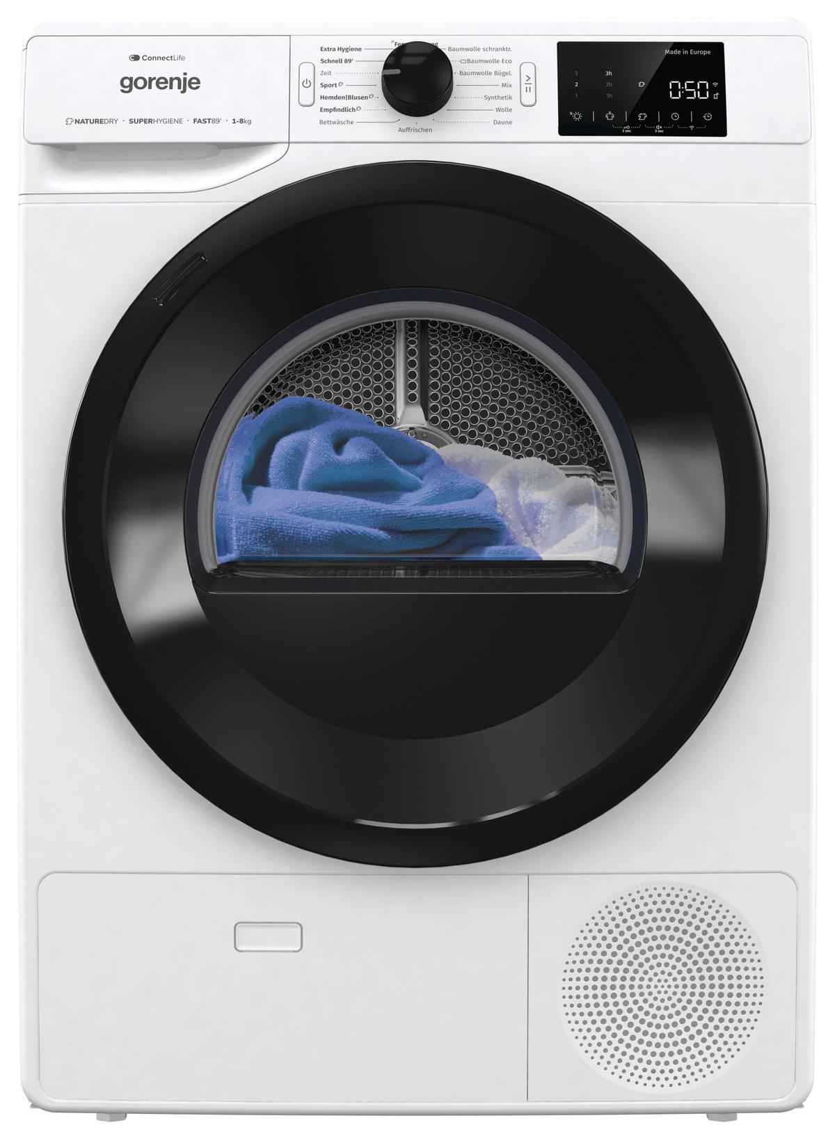 Wärmepumpentrockner Dpne82/gn - Weiß, MODERN, Glas/Kunststoff (60/85/62,5cm) - Gorenje