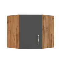Eckoberschrank B: 60 Cm Eiche Dekor/anthrazit 1 Drehtüre - Anthrazit/Eiche Wotan, MODERN, Holzwerkstoff (60/57/60cm) - Held