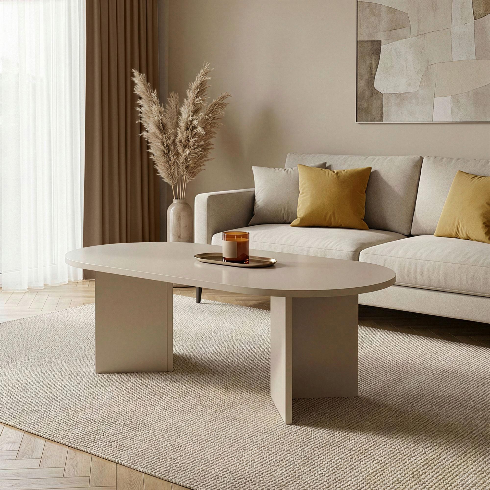 Couchtisch Sable Creme B: 119cm - Creme, Design, Holzwerkstoff (119/40/60cm) - MID.YOU
