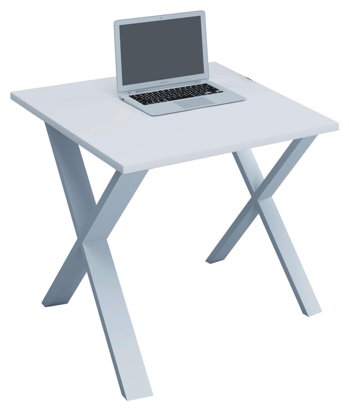 Schreibtisch Lona L: 80 Cm Weiß - Weiß, MODERN, Holzwerkstoff/Metall (80/80/76cm) - MID.YOU