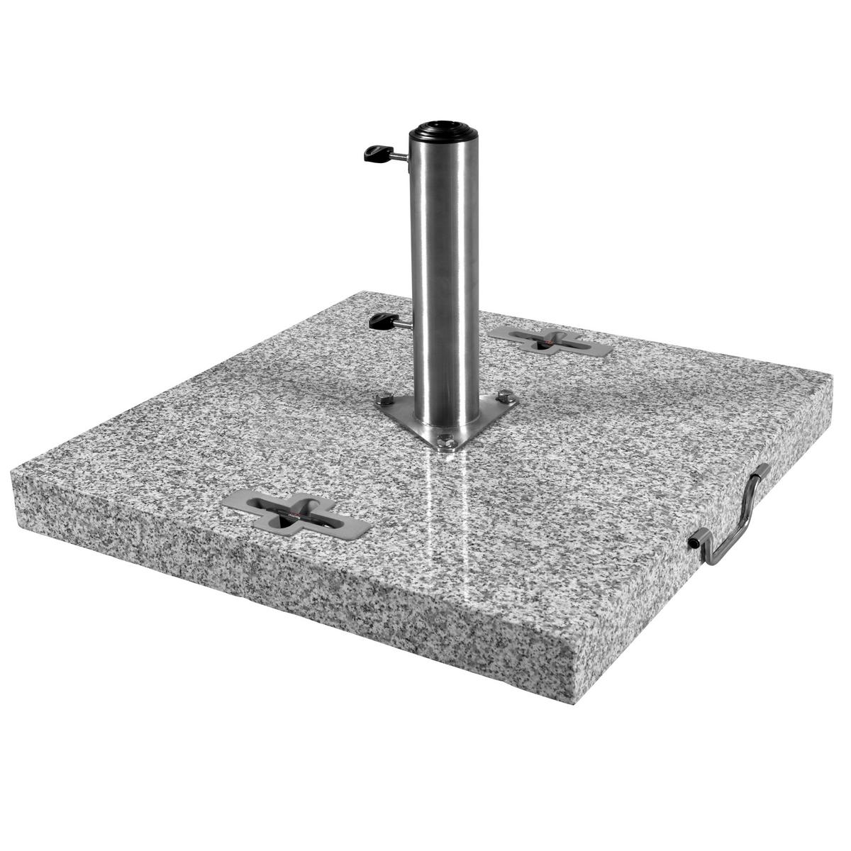 Schirmständer Naturstein für DM: 6,5 cm - Edelstahlfarben/Hellgrau, Basics, Stein (70/70/7cm)