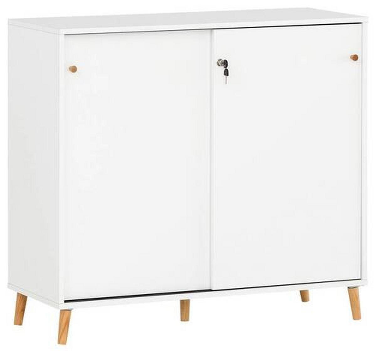 Aktenschrank Serie 500 Weiß B: 100,1 cm - Weiß, MODERN, Holzwerkstoff (100,1/92,6/41cm) - MID.YOU
