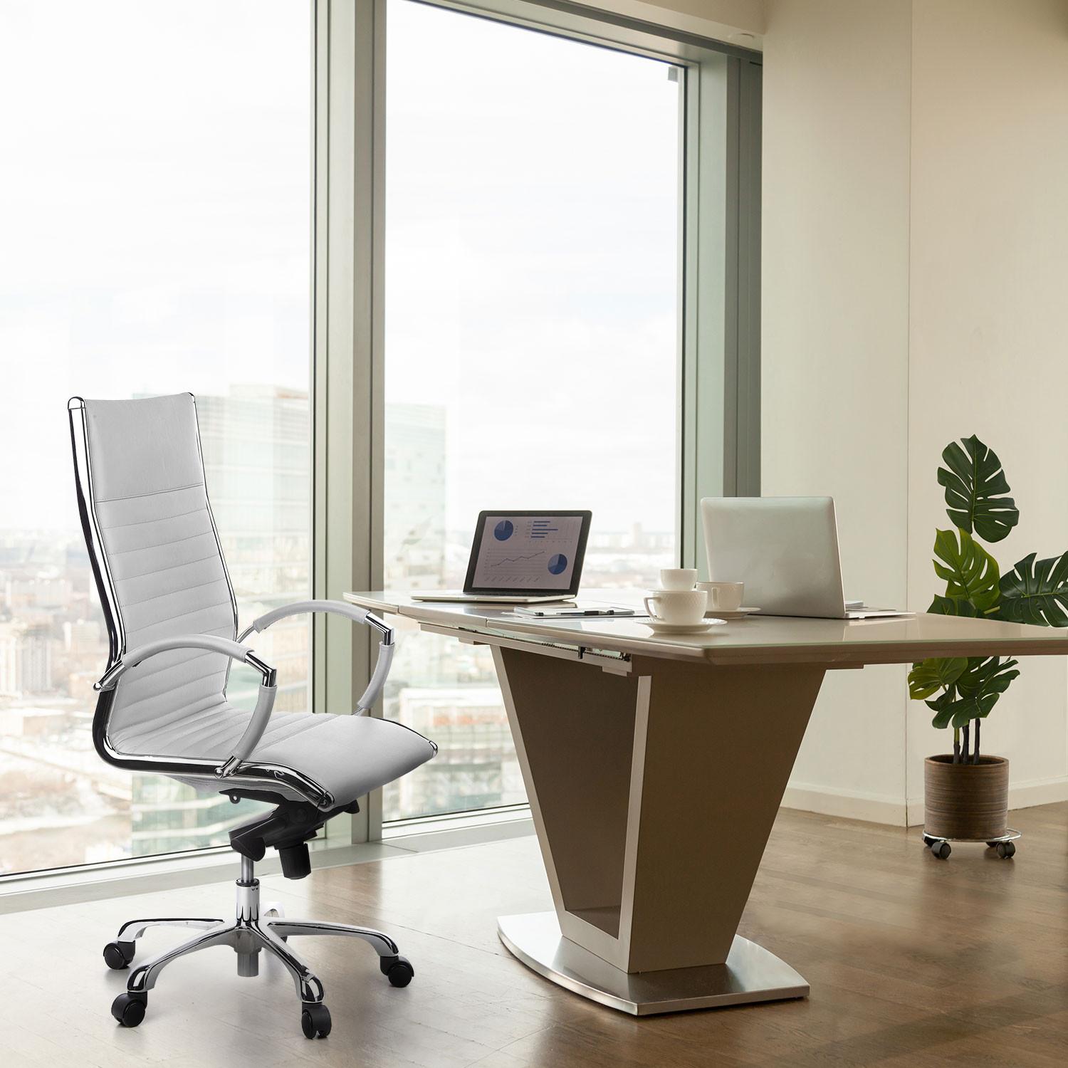Drehstuhl Parma 20 Cremefarben - Creme, MODERN, Leder/Kunststoff (60/125/50cm) - MID.YOU