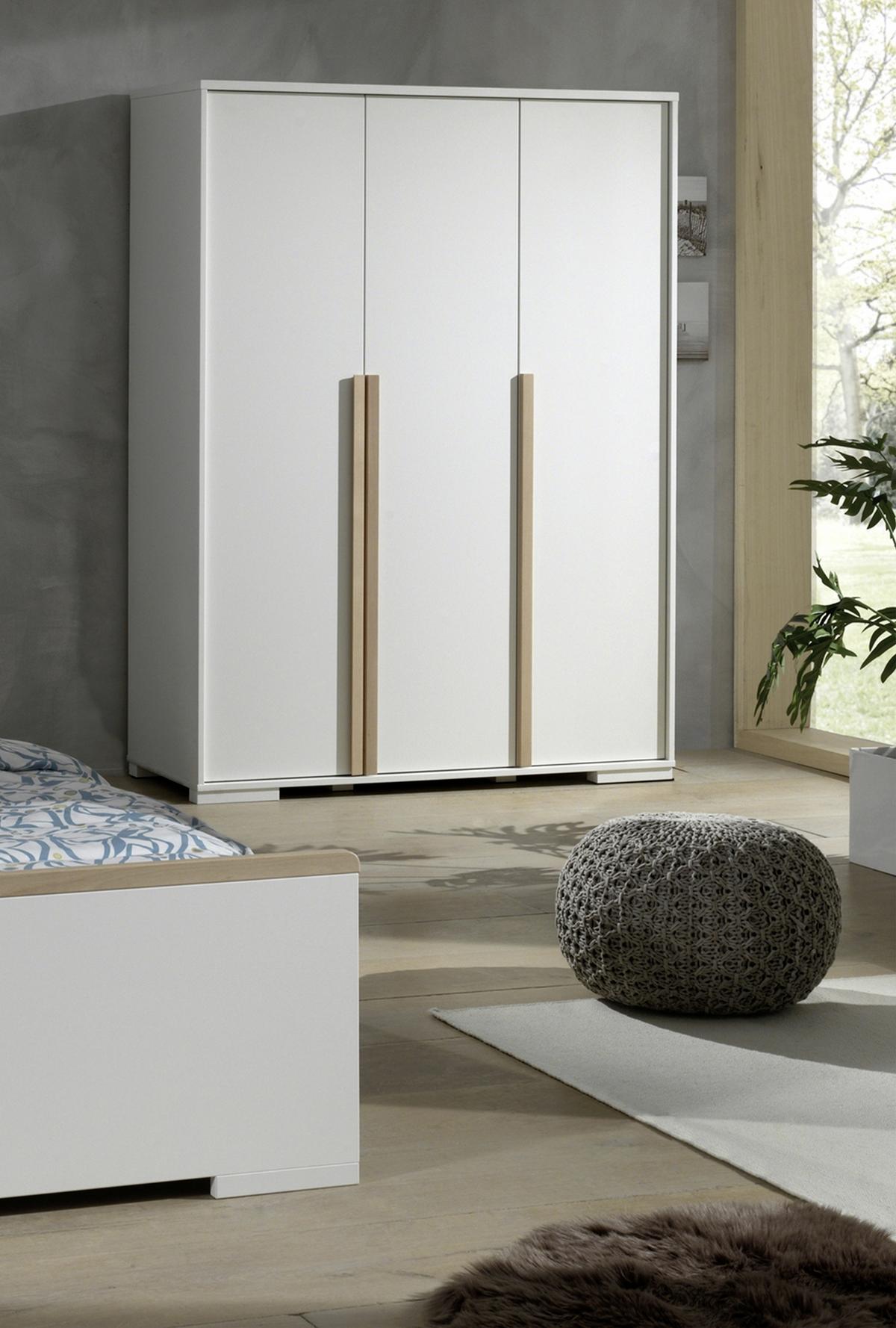 Drehtürenschrank London B: 145,6 Cm Weiß - Weiß, MODERN, Holzwerkstoff (145,6/195,2/56cm) - MID.YOU