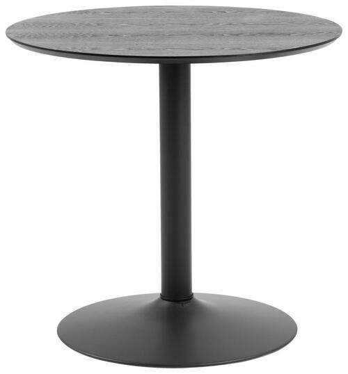 Okrúhly bistro stôl IBIZA, Ø 80 cm, čierny - čierna, Modern, kov/kompozitné drevo (80/75cm)