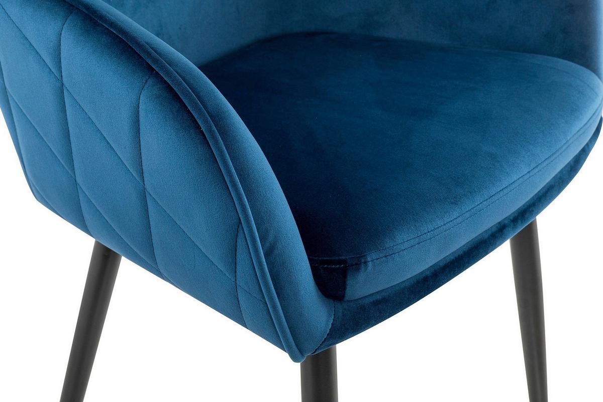 Armlehnstuhl Blau B: 61cm - Blau/Schwarz, MODERN, Textil/Metall (61/85/60cm) - Livetastic